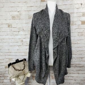 🚨CL: SO Open Front Marled Waterfall Cardigan